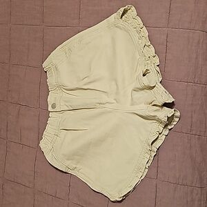 Easel high waisted cream jean shorts